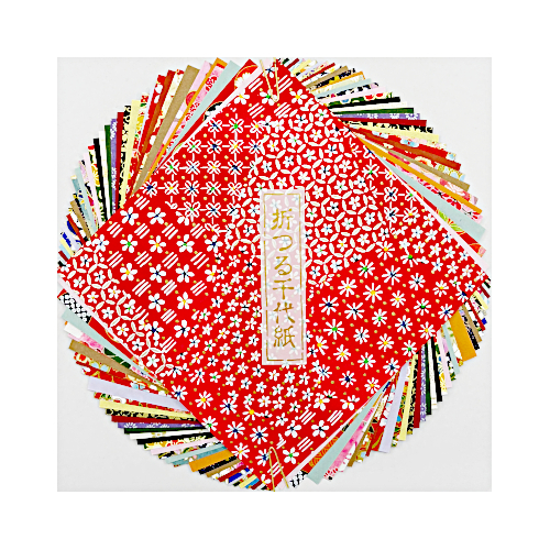 Bunter Stapel japanisches Washi-Origami-Papier.
