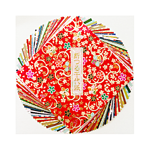 Bunter Stapel japanisches Washi-Origami-Papier.
